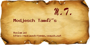 Modjesch Tamás névjegykártya